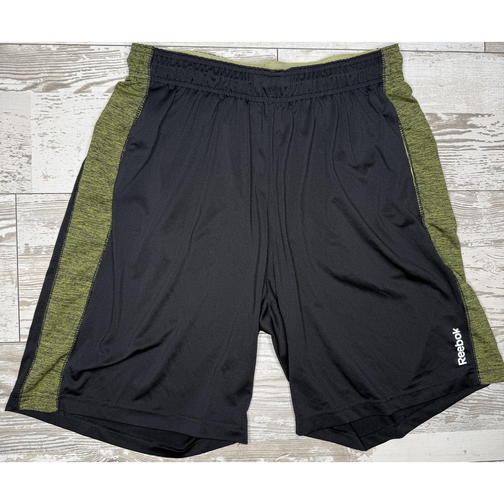 Reebok Shorts Mens Small Black 9 Inseam Colorblock Athletic Gym Training
